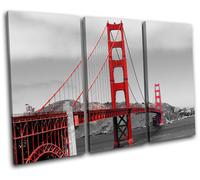 Golden Gate Bridge Landmarks TREBLE TELA parete arte foto stampa