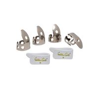 Golden Gate GP1-3W - Set di plettri per pollice e dita, in acciaio inox/bianco, misura media