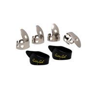 Golden Gate GP1-4B - Set di plettri per pollice e dita, in acciaio inox/nero, misura L