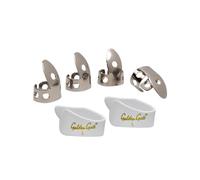 Golden Gate GP1-4W - Set di plettri per pollice e dita, in acciaio inox/bianco, misura L