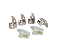 Golden Gate GP1-GP6 - Set di plettri per pollice e dita, in acciaio inox/perlato, misura grande