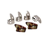 Golden Gate GP1-GP9 - Set di plettri per pollice e dita, in acciaio inox, tartaruga finta, grande