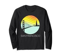 Golden Gate vintage della zona della baia di San Francisco, California Maglia a Manica
