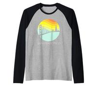 Golden Gate vintage della zona della baia di San Francisco, California Maglia con Maniche Raglan