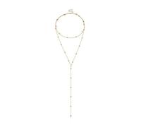 Golden geometric tassel beads are simple metal double-layer long chain necklaces and party jewelry gifts for women(Gold-01)