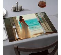 Golden Girls Gifts A Woman In A White Dress Stand By An Open Door Dining Tovagliette Tovagliette Tovagliette (4PCS)