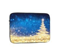 Golden Glitter Albero di Natale Stampato Portatile Antiurto Laptop Bag Soft Shell Borsa Per Laptop Adatto Per Uso Business E Viaggi 12 pollici