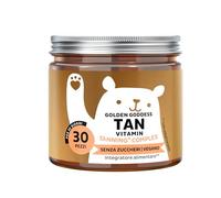 Golden Goddess Tan Vitamin Caramelle Gommose - Complesso Abbronzante - Vitamina C, E, D, Betacarotene e Rame - 30 pezzi (1 mese) - Senza Zucchero, Vegano - Bears with Benefits