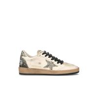 GOLDEN GOOSE BALL STAR Sneaker donna bianca/argento in pelle 39