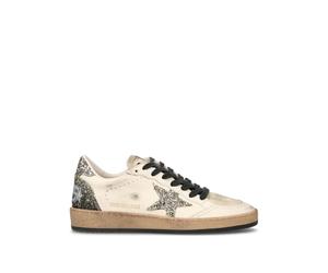 GOLDEN GOOSE BALL STAR Sneaker donna bianca/argento in pelle 40