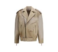 Golden Goose Beige Buffalo Leather Biker Jacket - M