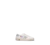 GOLDEN GOOSE - MAY Sneaker ragazza bianca/argento in pelle 39