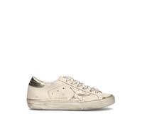 GOLDEN GOOSE SUPER STAR CLASSIC WITH LIST Sneaker donna bianca/argento in pelle 38