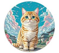 Golden Gradient Cat Puzzle Rotondo Da 1000 Pezzi Puzzle Animal Cute Oil Painting Puzzle Per Adulti Ifficile E Impossibile Per Adulti Idea Regalo Per Lei O Lui Rotonda 1000pcs (67.5x67.5cm)