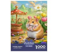 Golden Hamster 1000 Pieces Art Puzzle Creative Cute Jigsaw Puzzle for Adults for Adults from 14 Years Colorful Toy Gift for Family Jigsaw Games 38x26cm/1000pcs