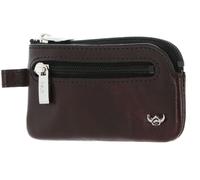 Golden Head Zipped Key Case Burgundy