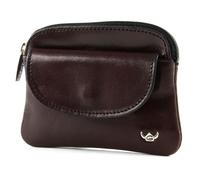 Golden Head Zipped Key Case Burgundy