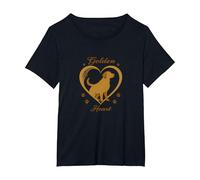Golden Heart Golden Retriever Love Paw Prints Dog Lovers Maglietta, Donna Plus-Size, Nero, 5X