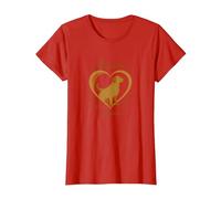 Golden Heart Golden Retriever Love Paw Prints Dog Lovers Maglietta, Donna, Rosso, 3XL