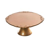 Golden Hill Alzata per dolci Alzatina torta e frutta, di plastica grande (Oro, ø31 h10)