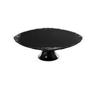 Golden Hill Alzata per dolci Alzatina torta e frutta, di plastica piccola (Nero, ø24 h10)