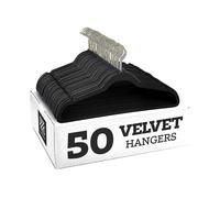 (golden hook, black) 10pcs Non-slip Velvet Hangers - Suit Hangers