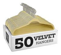 (golden hook, cream color) 10pcs Non-slip Velvet Hangers - Suit Hangers