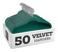(golden hook, green) 10pcs Non-slip Velvet Hangers - Suit Hangers