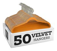 (golden hook, orange) 10pcs Non-slip Velvet Hangers - Suit Hangers