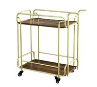 Golden Hotel Bar Trolley Ristorante Mobile Hand Push Dining Cart Dining Side Table Fruit Cart Commercial (colore: Taglia A: 2 strati) (A 2 strati)