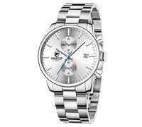 GOLDEN HOUR orologio da uomo in acciaio inox e metallo, impermeabile, cronografo al quarzo, con data automatica…