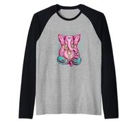 Golden Hue Mandala Sacred Geometry Yoga Graphic Maglia con Maniche Raglan