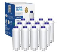 GOLDEN ICEPURE Filtro dell'acqua per macchina da caffè completamente automatica, compatibile con De'Longhi DLSC002, SER3017 e 5513292811, ECAM, ESAM, ETAM, BCO, serie CE, 12 pezzi