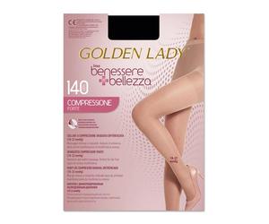 Golden Lady Benessere & Bellezza - Collant nero 140 denari a compressione graduata, 1 paio tg 2S