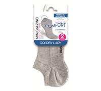 Golden Lady Microcalzino in cotone retrattile grigio, 1 confezione da 2 calze