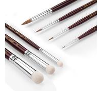 Golden Maple 7 pennelli sottili per Drybrush e 3 pennelli Kolinsky per miniatura, pittura di modelli, inchiostri a olio acrilici, 7 misure