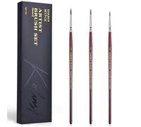 Golden Maple Kolinsky Sable Brushes - Professional Artist Small Fine Detail Brush Brushes for Miniature Painting, Model, Fingure, Watercolor, Acrylic - Size 3/0 4/0 5/0
