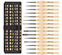 Golden Maple Pennelli in miniatura, 15 pezzi, set di pennelli per micro dettagli, dettagli fini per acrilici, oli, acquerelli e pittura per numero, cittadella, statuetta, 40k (colore legno)