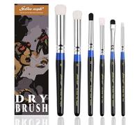Golden Maple Set di 6 pennelli asciutti di livello professionale per pittura su miniatura e modellismo senza sforzo, pennelli per modellismo e modellismo, per miniature da tavolo e giochi di guerra