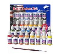 golden maple Set di colori acrilici in miniatura, 16 x 20 ml, con 1 pennello per dettagli fini, ideale per artisti, bambini, principianti, regali artigianali per ceramica e pelle fai da te