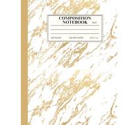 Golden Marble Graph Paper Notebook: Elegant 4x4 Quad Ruled Composition Notebook: 8,5 x 11 Inches, 200 Pages | Aesthetic Slate Marble Grid Design for ... for Math, Physics, and Creative Note-Taking
