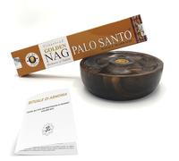 Golden Nag Incensi - Set Starter Pack Premium - 1 Confezione x 15 gr e PortaIncenso - Palo Santo - Porta Incenso in Mango - Incenso Bastoncini Naturali per Meditazione, Yoga, Rilassamento