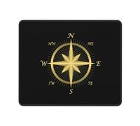 Golden Nautical Compass Mouse Pad Piccolo Tappetino Scrivania Portatile Mousepad for Pc Laptop Accessori Scrivania 25X30Cm