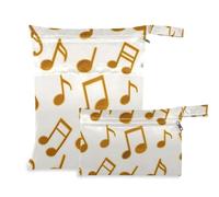 Golden Note - Borsa lavabile per bambino, confezione da 2, borsa bagnata per costume da bagno con manici per piscina, yoga