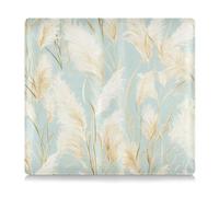 Golden Pampas Grass - Custodia a portafoglio in pelle di alta qualità con motivo dipinto ad acquerello, per carta d'identità, patente di guida, chiavi e carte di contatto, Pampa dorata erba luce blu