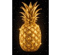 Golden Pineapple Notebook: Premium Grid Paper Journal with Luxury Gold Cover