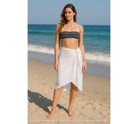 Golden Point Reggiseno Da Donna A Fascia Bianco Nero Con Stampa Geometrica Mare