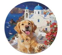 Golden Retriever 1000 Pezzi Di Puzzle Rotondo Classico Cute Pet Dog Regali Difficile E Impossibile Per Adulti E Bambini 1000pcs (67.5x67.5cm)