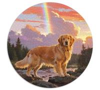Golden Retriever 1000 Pezzi Di Puzzle Rotondo Classico Cute Pets Giocattolo Difficile E Impossibile Per Famiglia 1000pcs (67.5x67.5cm)
