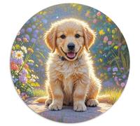 Golden Retriever 1000 Pezzi Di Puzzle Rotondo Creativo Cute Pets Giocattolo Difficile E Impossibile Per Famiglia 1000pcs (67.5x67.5cm)
